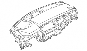 Торпедо передня панель з AIRBAG Nissan Rogue 21-22 чорна US built