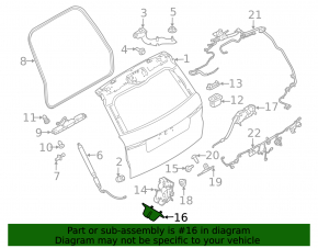 Накладка замку дверей багажника Land Rover Range Rover Velar 18-23 чорна