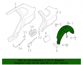 Подкрылок задний правый BMW X5 F15 14-18