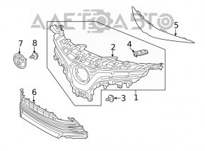 Решетка радиатора grill Toyota Camry v70 21-24 LE/XLE