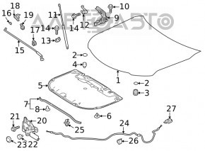 Капот голий Toyota Camry v70 18-24 алюміній, синій 221, подряпини, сколи