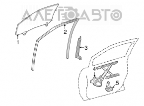 Стекло двери передней правой Toyota Highlander 01-07