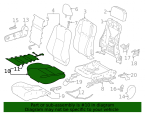Пассажирское сидение Toyota Rav4 13-14 без airbag, ткань черн с серой вставкой