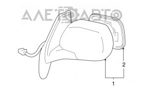 Зеркало боковое правое в сборе Lexus RX330 RX350 RX400h 04-09 США