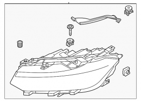 Фара передняя правая VW Jetta 25-26 в сборе LED, без range control