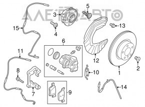 Диск тормозной передний левый BMW X3 F25 11-17 328/26мм, ржавый