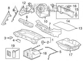 Накладка проема багажника Honda Accord 13-17 hybrid, черная, царапины, потерта