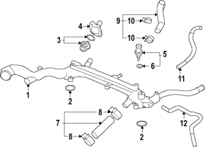 Патрубок системи охолодження метал Subaru Forester 25-26 2.5