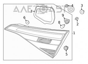 Фонарь внутренний крышка багажника правый Honda Civic XI FE/FL 22-23 4d