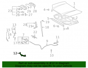 Кронштейн крепления замка капота Lexus GX470 03-09