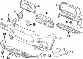 Бампер передний голый Honda HR-V 23-26 lx, sport