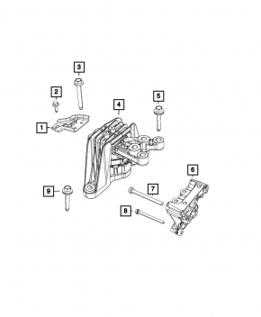 Кронштейн двигателя правый Chrysler Pacifica 17-26 3.6
