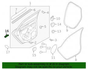 Заглушка двери задней правой задняя Audi A3 8V 15-18 4d, 5d