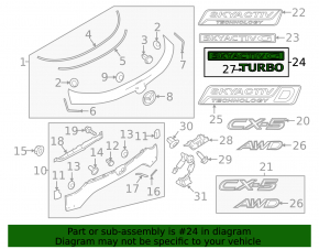 Эмблема надпись SKYACTIV G TURBO двери багажника Mazda CX-5 22-25
