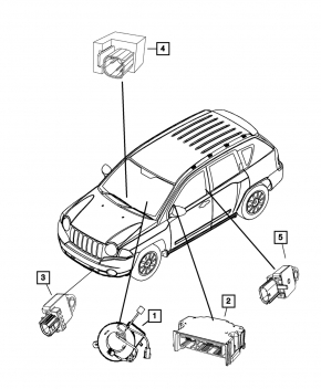 Модуль srs airbag комп'ютер подушок безпеки Jeep Patriot 11-11