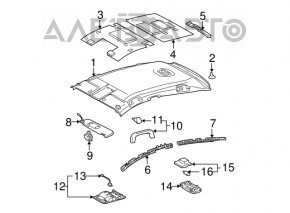 Обшивка потолка Toyota Prius 20 04-09 серая