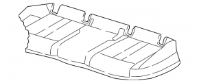 Подушка заднего ряда сидений Audi A4 B9 20-25 кожа черная, серая строчка, деформирована, сломан пенопласт, погнут каркас, царапины, под химчистку
