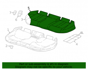 Подушка заднего ряда сидений Audi A4 B9 20-25 кожа черная, серая строчка, деформирована, сломан пенопласт, погнут каркас, царапины, под химчистку