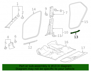 Накладка порога задняя левая Lexus NX200t NX300 NX300h 15-21 черная, царапины