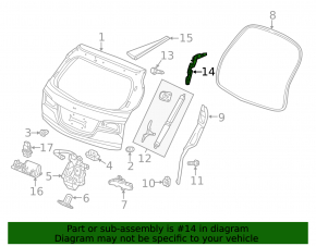 Петля двери багажника правая Acura MDX 14-20