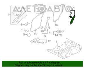 Накладка центральной стойки верхняя ремень правая Honda Civic 4d 06-09