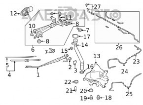 Поводок дворника левый Subaru Forester 25-26