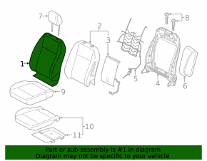 Водительское сидение Ford Ecosport 18-19 ткань черн