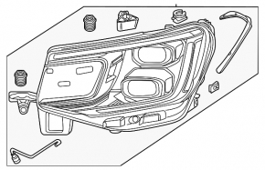 Фара передня ліва в зборі VW Atlas 24-26 LED з ambient lighting без коректора