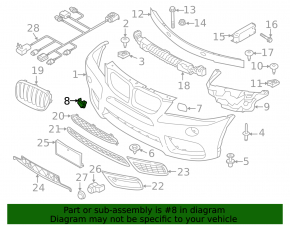 Заглушка буксирувального гака переднього бампера BMW X3 F25 13-14