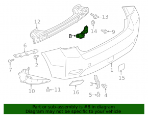 Крепление заднего бампера левое Subaru Impreza 5d 17-23