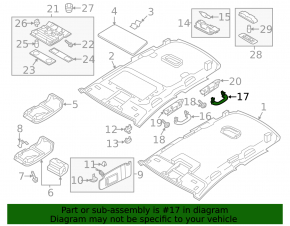 Ручка потолка задняя левая VW Passat b8 16-19 USA серая