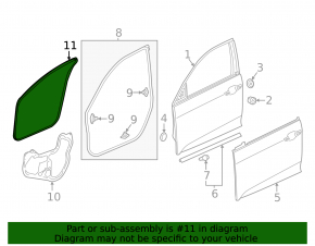 Уплотнитель дверного проема передний левый Honda Civic XI FE/FL 22-26