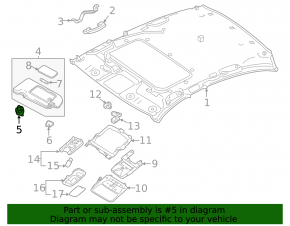 Крючок крепления пассажирского козырька Nissan Pathfinder 13-20 серый
