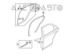 Уплотнитель двери передней левой Mazda6 03-08