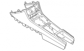 Консоль центральная подлокотник и подстаканники VW CC 08-17 черн кожа