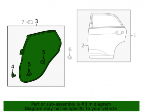 Уплотнитель двери задней правой Lexus RX350 RX450h 10-15