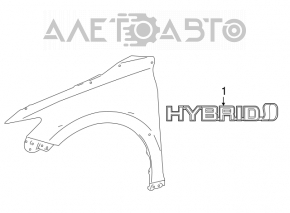 Эмблема надпись "Hybrid" крыла передняя правая Toyota Camry v70 18-22