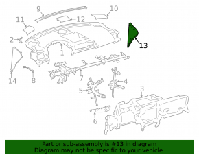 Накладка передней панели правая боковая Lexus CT200h 11-17 черная, царапина