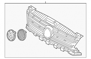Решітка радіатора grill VW Tiguan 12-18 рест