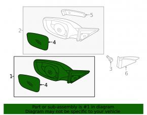 Зеркало боковое левое в сборе Hyundai Veloster 12-13