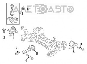 Подушка двигуна права Hyundai Sonata 11-14 2.0, 2.4, sport