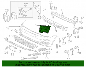 Кронштейн переднего бампера правый VW Golf 15-17