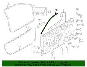 Уплотнитель молдинга крыши правый Audi A5 F5 18-25