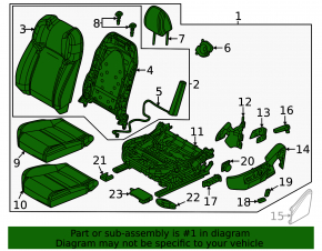 Водительское сидение Mazda CX-50 23-24 с airbag, механическое, комбинированный кожзам черный