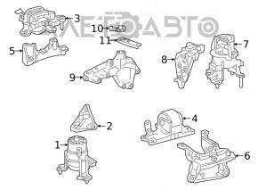 Кронштейн подушки двигуна Lexus ES350 19-26