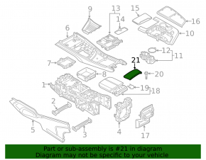 Накладка центральной консоли задняя верхняя Audi Q7 16-19 кожа черная