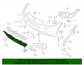 Решетка переднего бампера нижняя BMW X6 F16 15-19 M pack