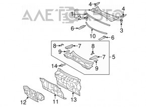 Поддон дворников металл Lexus ES350 07-12