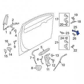 Ограничитель двери передней левой Ford Fusion mk5 13-20