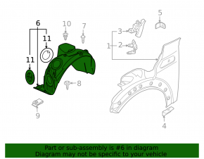 Подкрылок передний левый Mini Cooper R56 R58 07-15 под R15